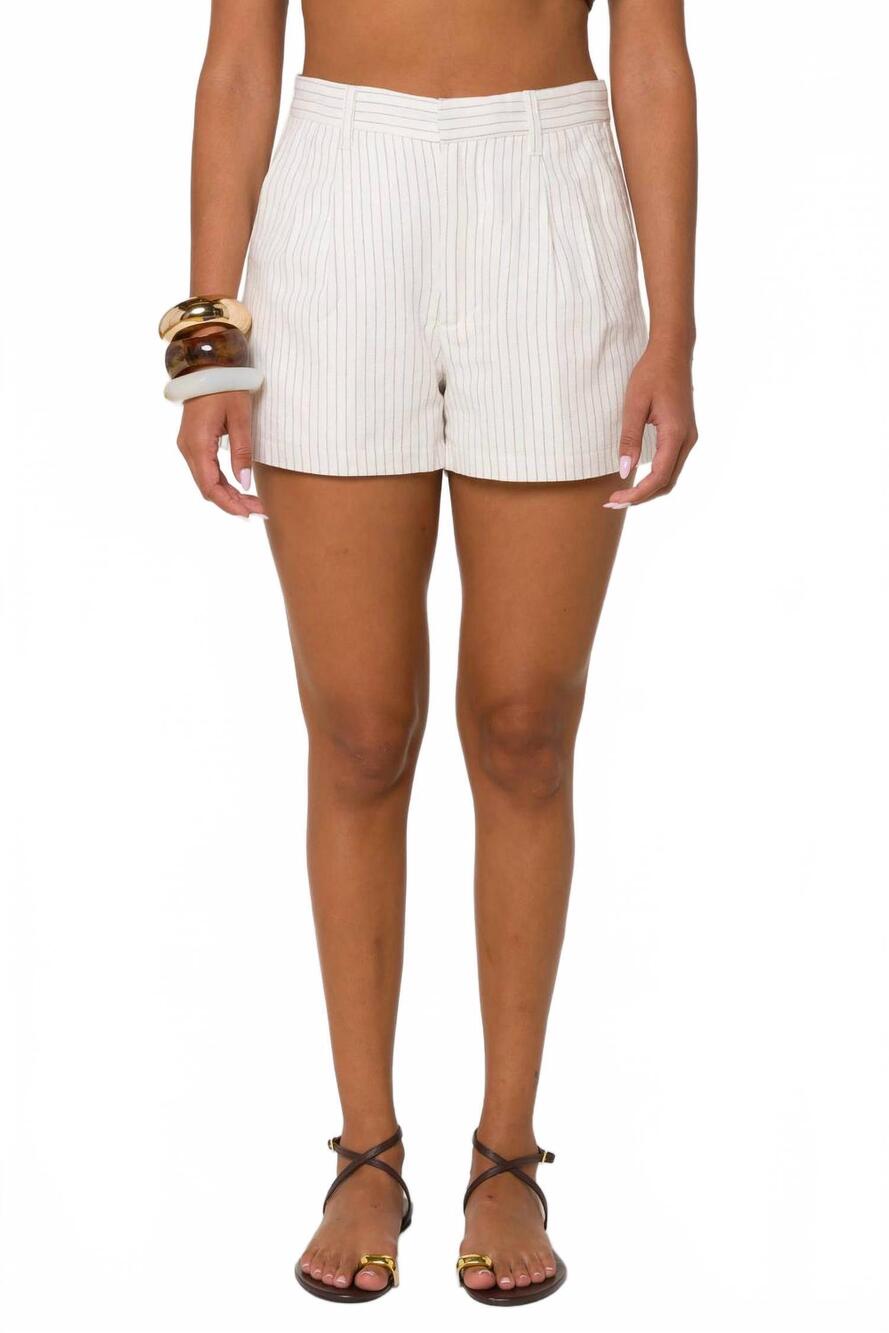 NEW VELVET HEART crista high rise shorts in mulch pinstripe